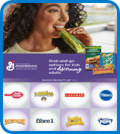 Cover page of the General Mills Snacks Product List